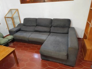 Chaiselongue 3 plazas negro