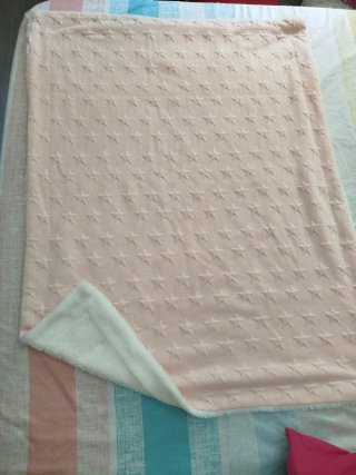 Manta bebé estrellas rosa