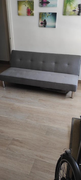 Sofá Cama tipo clic-clac gris 180cm buen estado
