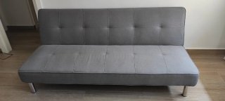 Sofá Cama tipo clic-clac gris 180cm buen estado