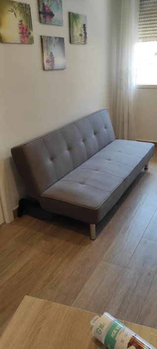Sofá Cama tipo clic-clac gris 180cm buen estado