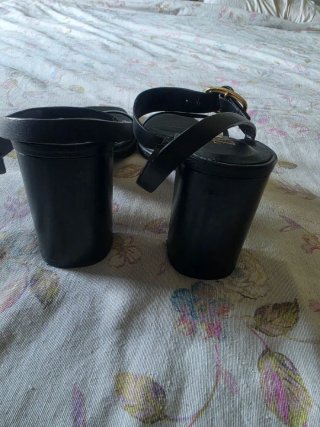 Sandalias Zara Negras Tacón Hebilla
