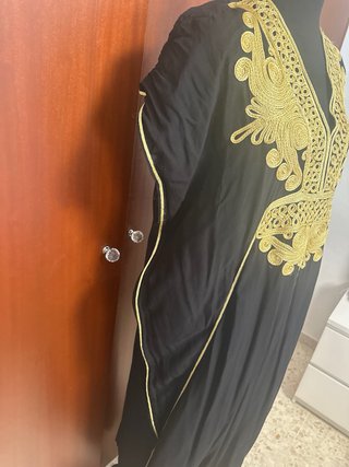 Vestido Caftán Negro y Dorado Talla M/L