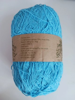 3 ovillos grandes de lino y algodón