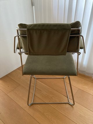 Silla diseño italiano acero años 70 verde