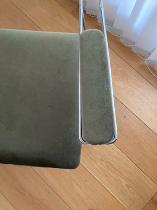 Silla diseño italiano acero años 70 verde