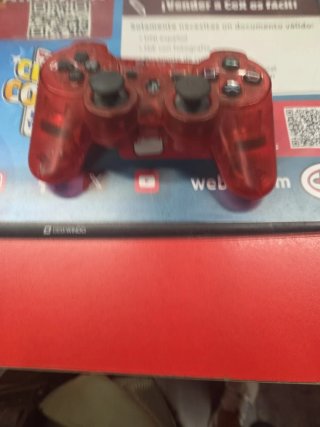 Mando PS3 Transparente Rojo