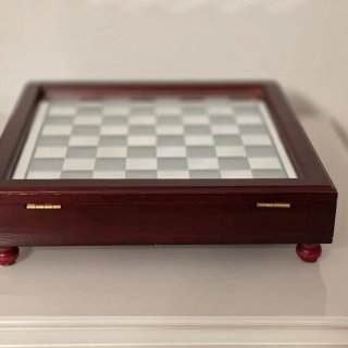Juego Ajedrez Cristal con Caja Madera