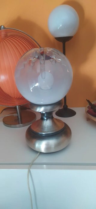 Lámpara Mazzega  Metal y Cristal Murano Vintage