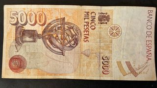 2 Billetes 5000 Pesetas España 1979 y 1992