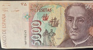 2 Billetes 5000 Pesetas España 1979 y 1992