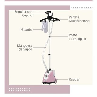 Plancha vapor rosa