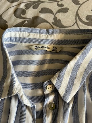 Camisa sin mangas rayas azul y blanco