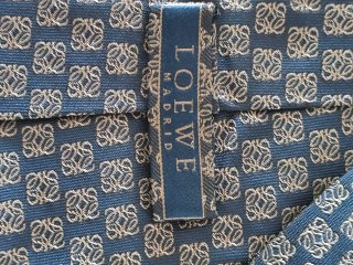 Corbata LOEWE Seda Azul y Oro