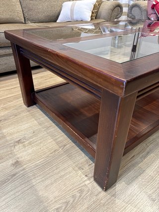 Mesa de centro madera y cristal