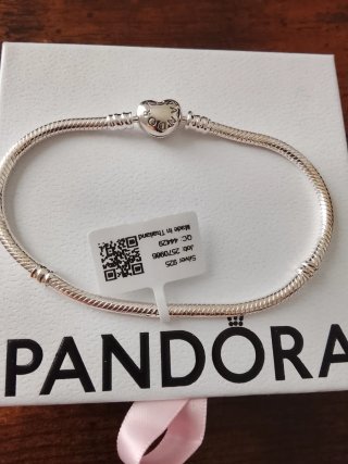 Pulsera Pandora Plata Cierre Corazón 21cm