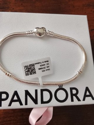 Pulsera Pandora Plata Cierre Corazón 21cm