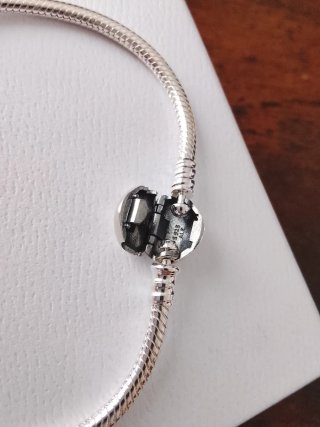 Pulsera Pandora Plata Cierre Corazón 21cm