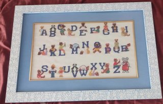 Cuadro punto de cruz infantil ABC