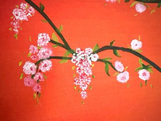 Cuadro óleo flores de cerezo SAKURA