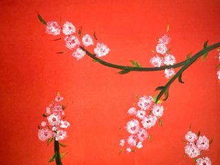 Cuadro óleo flores de cerezo SAKURA