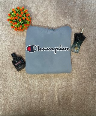 Hoodie Champion azul grisáceo | Streetwear vintage