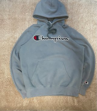 Hoodie Champion azul grisáceo | Streetwear vintage