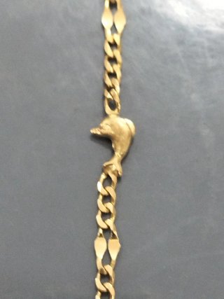 Pulsera bebé oro con placa nueva
