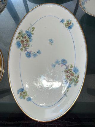Vajilla Cartuja Porcelana Flores Azules