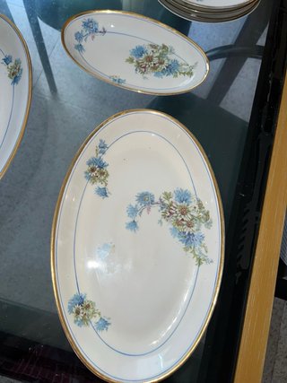 Vajilla Cartuja Porcelana Flores Azules