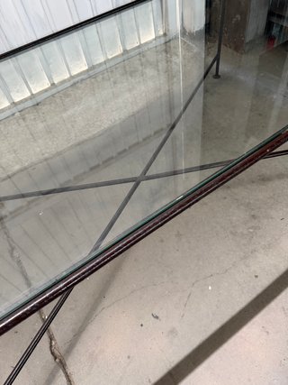 Mesa de centro cristal y metal
