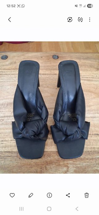 Sandalias H&M Negras Talla 41 Tacón