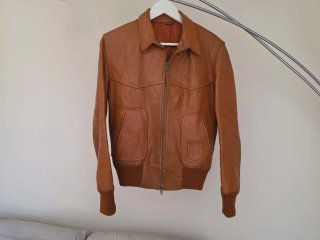 Chaqueta Cuero Vintage Años 70 Marrón.