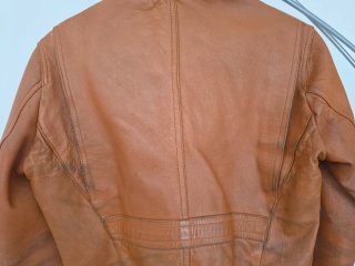 Chaqueta Cuero Vintage Años 70 Marrón.