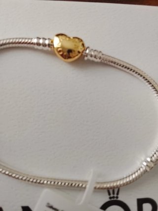 Pulsera Pandora 20cm cierre Corazón dorado