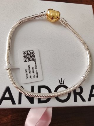 Pulsera Pandora 20cm cierre Corazón dorado