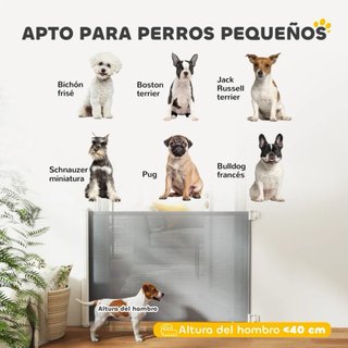 Barrera Seguridad Perros Extensible Gris