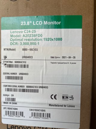 Monitor Lenovo 23.8 Pulgadas- A20238FD0