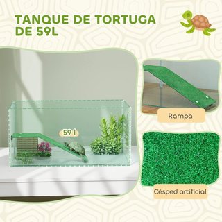 Acuario tortugas con rampa