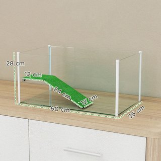 Acuario tortugas con rampa