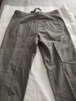 Pantalón de lino gris hombre talla 40