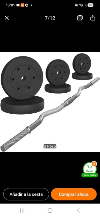 Barra Z Pesas + Discos y Cierres 25 kg NUEVA