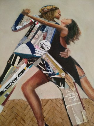 Cuadro grande óleo ,pareja de baile