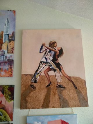 Cuadro grande óleo ,pareja de baile