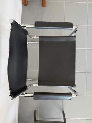 2 Sedie Cantilever Bauhaus in Pelle e Cromo