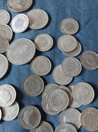 Lote de monedas francos suizos 38,70