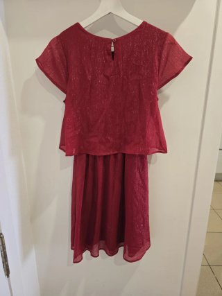 Vestido granate brillante fiesta