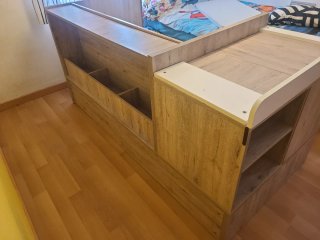 Cuna convertible madera y blanco