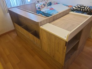 Cuna convertible madera y blanco