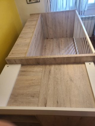 Cuna convertible madera y blanco